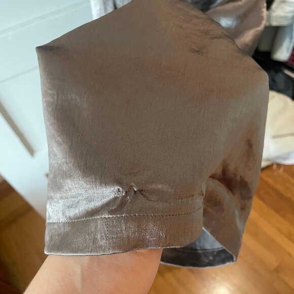 Tibi Sion Satin Wide Leg Pull On Pant, Slate Grey Size M - Picture 7 of 7